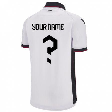 Kandiny Hombre Camiseta Albania Su Nombre #0 Blanco 2ª Equipación 24-26 La Camisa Chile