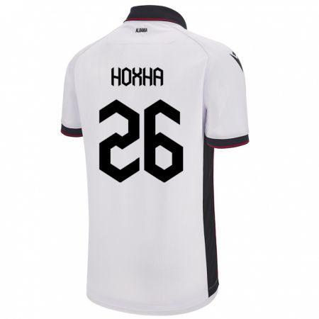 Kandiny Hombre Camiseta Albania Arbër Hoxha #26 Blanco 2ª Equipación 24-26 La Camisa Chile