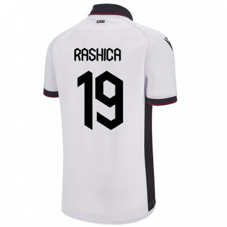 Kandiny Hombre Camiseta Albania Ermir Rashica #19 Blanco 2ª Equipación 24-26 La Camisa Chile