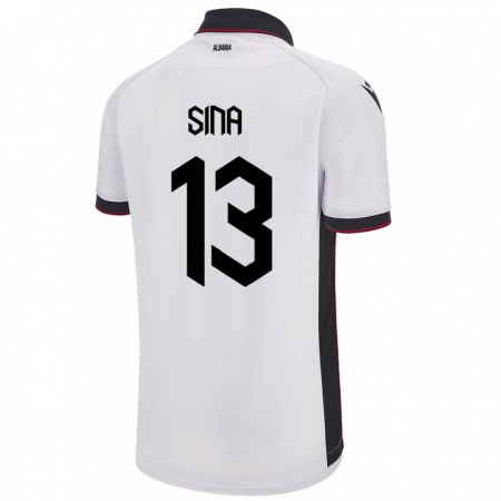 Kandiny Hombre Camiseta Albania Samuele Sina #13 Blanco 2ª Equipación 24-26 La Camisa Chile