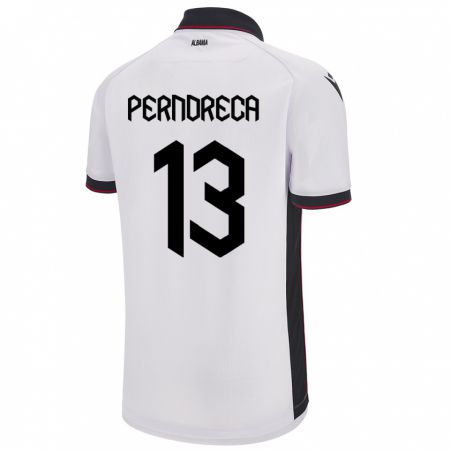 Kandiny Hombre Camiseta Albania Fabjan Perndreca #13 Blanco 2ª Equipación 24-26 La Camisa Chile