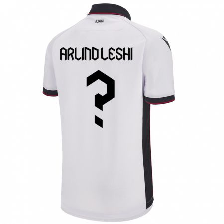 Kandiny Hombre Camiseta Albania Arlind Leshi #0 Blanco 2ª Equipación 24-26 La Camisa Chile