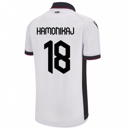 Kandiny Hombre Camiseta Albania Klea Hamonikaj #18 Blanco 2ª Equipación 24-26 La Camisa Chile