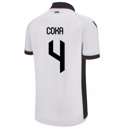 Kandiny Hombre Camiseta Albania Jehona Coka #4 Blanco 2ª Equipación 24-26 La Camisa Chile