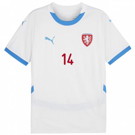 Kandiny Hombre Camiseta Chequia Michaela Khýrová #14 Blanco 2ª Equipación 24-26 La Camisa Chile