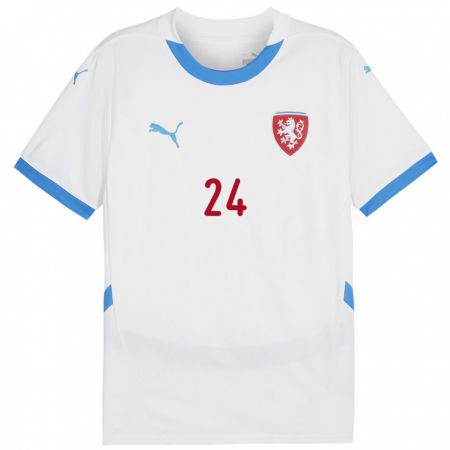 Kandiny Hombre Camiseta Chequia Tomas Vlcek #24 Blanco 2ª Equipación 24-26 La Camisa Chile