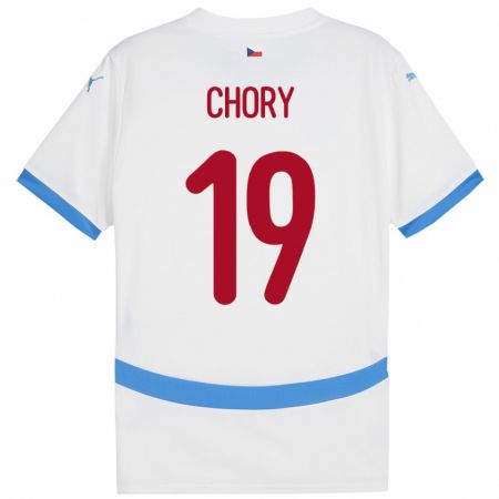 Kandiny Hombre Camiseta Chequia Tomas Chory #19 Blanco 2ª Equipación 24-26 La Camisa Chile