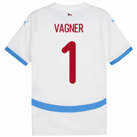 Kandiny Hombre Camiseta Chequia Matyas Vagner #1 Blanco 2ª Equipación 24-26 La Camisa Chile