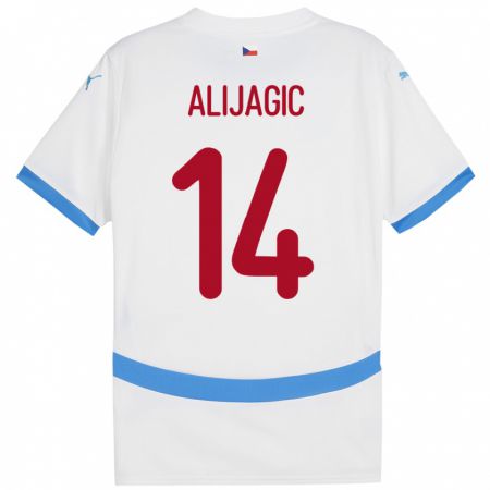 Kandiny Hombre Camiseta Chequia Denis Alijagic #14 Blanco 2ª Equipación 24-26 La Camisa Chile