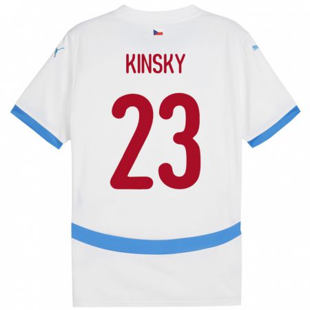 Kandiny Hombre Camiseta Chequia Antonin Kinsky #23 Blanco 2ª Equipación 24-26 La Camisa Chile