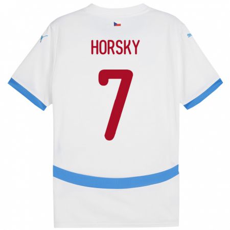 Kandiny Hombre Camiseta Chequia Filip Horsky #7 Blanco 2ª Equipación 24-26 La Camisa Chile