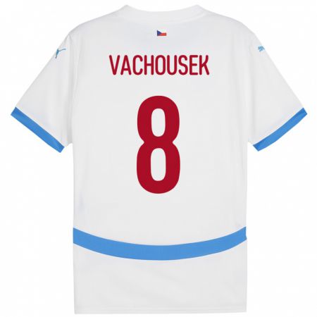 Kandiny Hombre Camiseta Chequia Tadeas Vachousek #8 Blanco 2ª Equipación 24-26 La Camisa Chile