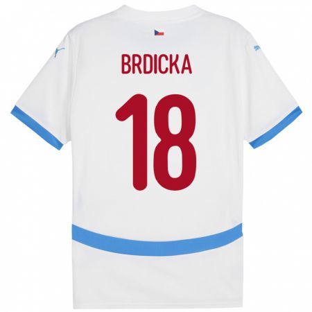 Kandiny Hombre Camiseta Chequia Filip Brdicka #18 Blanco 2ª Equipación 24-26 La Camisa Chile