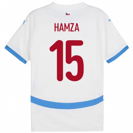 Kandiny Hombre Camiseta Chequia Jiri Hamza #15 Blanco 2ª Equipación 24-26 La Camisa Chile