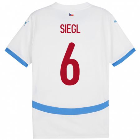 Kandiny Hombre Camiseta Chequia Patrik Siegl #6 Blanco 2ª Equipación 24-26 La Camisa Chile