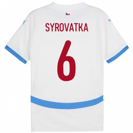 Kandiny Hombre Camiseta Chequia Matyas Syrovatka #6 Blanco 2ª Equipación 24-26 La Camisa Chile