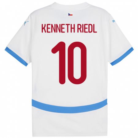 Kandiny Hombre Camiseta Chequia Victor Kenneth Riedl #10 Blanco 2ª Equipación 24-26 La Camisa Chile