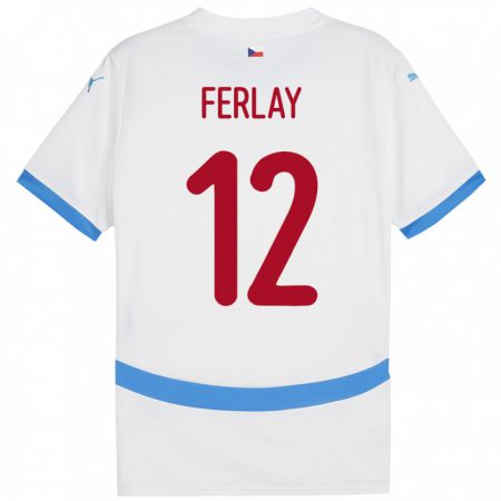 Kandiny Hombre Camiseta Chequia Ruben Ferlay #12 Blanco 2ª Equipación 24-26 La Camisa Chile