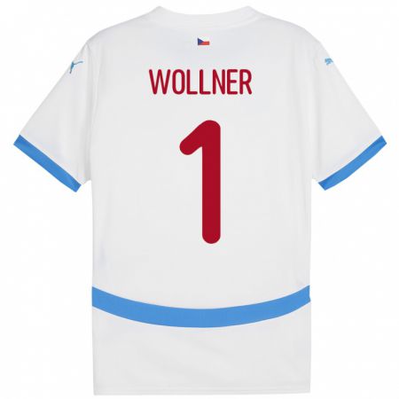 Kandiny Hombre Camiseta Chequia Vojtech Wollner #1 Blanco 2ª Equipación 24-26 La Camisa Chile