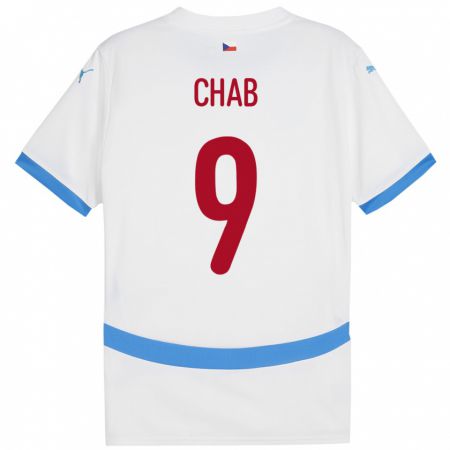 Kandiny Hombre Camiseta Chequia Adam Chab #9 Blanco 2ª Equipación 24-26 La Camisa Chile