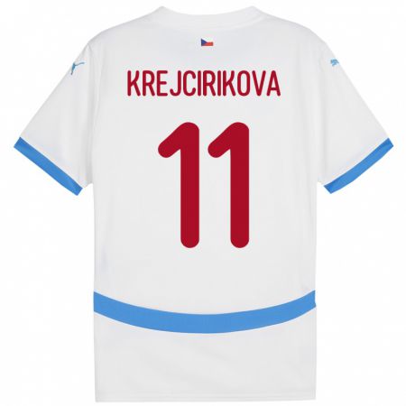 Kandiny Hombre Camiseta Chequia Tereza Krejčiříková #11 Blanco 2ª Equipación 24-26 La Camisa Chile