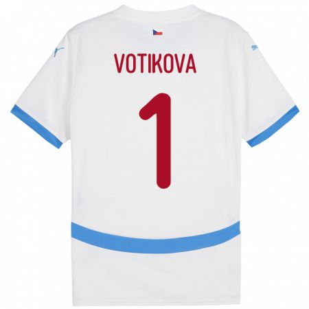 Kandiny Hombre Camiseta Chequia Barbora Votíková #1 Blanco 2ª Equipación 24-26 La Camisa Chile