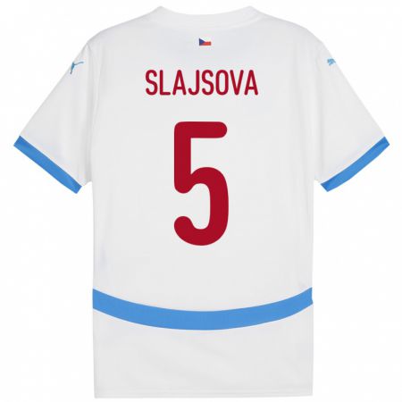 Kandiny Hombre Camiseta Chequia Gabriela Šlajsová #5 Blanco 2ª Equipación 24-26 La Camisa Chile