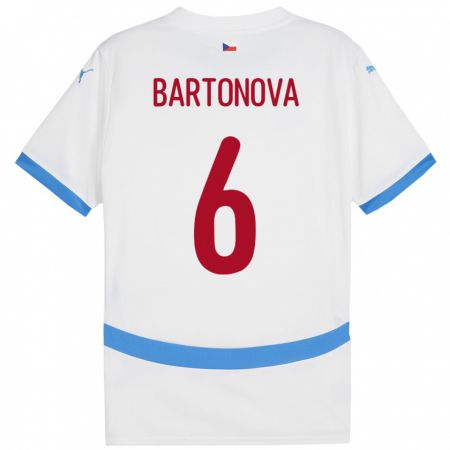 Kandiny Hombre Camiseta Chequia Eva Bartoňová #6 Blanco 2ª Equipación 24-26 La Camisa Chile