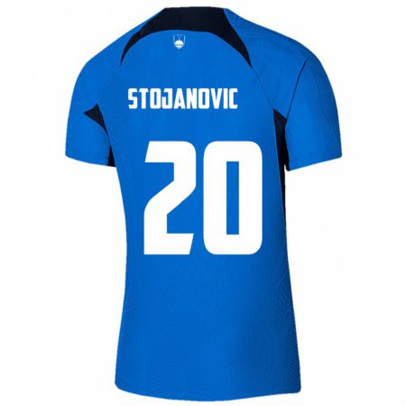 Kandiny Hombre Camiseta Eslovenia Petar Stojanović #20 Azul 2ª Equipación 24-26 La Camisa Chile