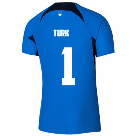 Kandiny Hombre Camiseta Eslovenia Martin Turk #1 Azul 2ª Equipación 24-26 La Camisa Chile