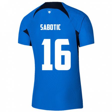 Kandiny Hombre Camiseta Eslovenia Tais Sabotic #16 Azul 2ª Equipación 24-26 La Camisa Chile