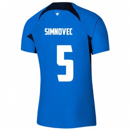 Kandiny Hombre Camiseta Eslovenia Matevz Simnovec #5 Azul 2ª Equipación 24-26 La Camisa Chile