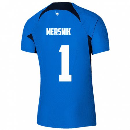Kandiny Hombre Camiseta Eslovenia Zala Meršnik #1 Azul 2ª Equipación 24-26 La Camisa Chile