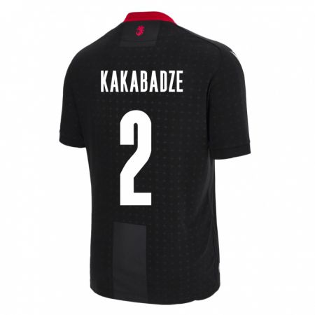 Kandiny Hombre Camiseta Georgia Otar Kakabadze #2 Negro 2ª Equipación 24-26 La Camisa Chile