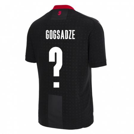 Kandiny Hombre Camiseta Georgia Giorgi Gogsadze #0 Negro 2ª Equipación 24-26 La Camisa Chile