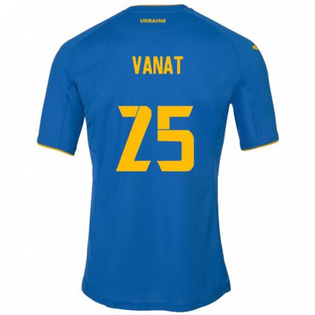 Kandiny Hombre Camiseta Ucrania Vladyslav Vanat #25 Azul 2ª Equipación 24-26 La Camisa Chile