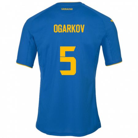 Kandiny Hombre Camiseta Ucrania Mykola Ogarkov #5 Azul 2ª Equipación 24-26 La Camisa Chile