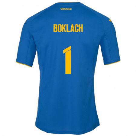 Kandiny Hombre Camiseta Ucrania Kateryna Boklach #1 Azul 2ª Equipación 24-26 La Camisa Chile
