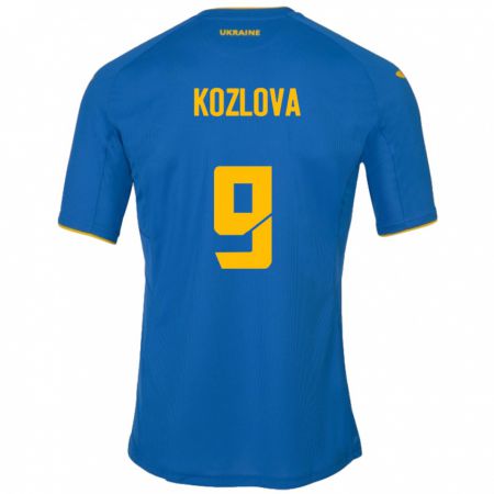 Kandiny Hombre Camiseta Ucrania Nicole Kozlova #9 Azul 2ª Equipación 24-26 La Camisa Chile