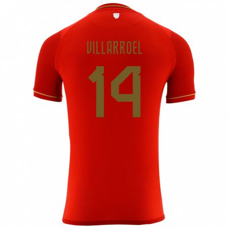 Kandiny Hombre Camiseta Bolivia Moisés Villarroel #14 Rojo 2ª Equipación 24-26 La Camisa Chile