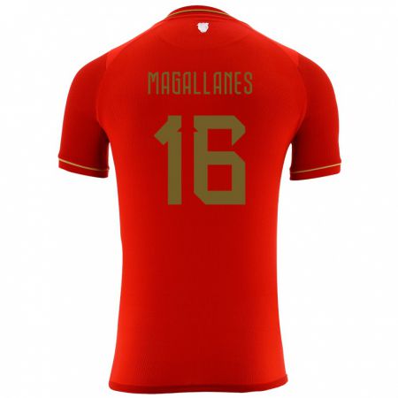 Kandiny Hombre Camiseta Bolivia Juan Magallanes #16 Rojo 2ª Equipación 24-26 La Camisa Chile