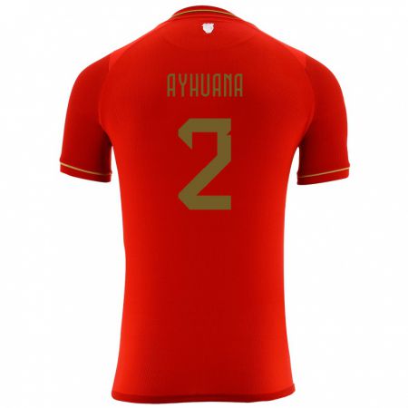 Kandiny Hombre Camiseta Bolivia Anderson Ayhuana #2 Rojo 2ª Equipación 24-26 La Camisa Chile