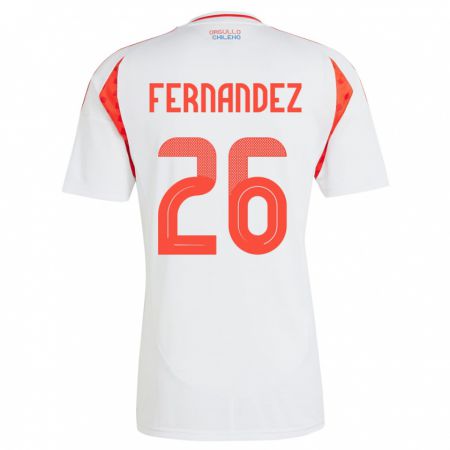 Kandiny Hombre Camiseta Chile Nicolás Fernández #26 Blanco 2ª Equipación 24-26 La Camisa Chile