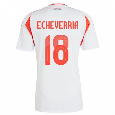 Kandiny Hombre Camiseta Chile Rodrigo Echeverría #18 Blanco 2ª Equipación 24-26 La Camisa Chile