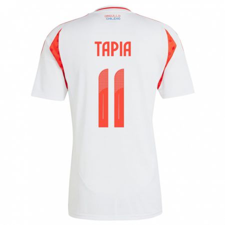 Kandiny Hombre Camiseta Chile Gonzalo Tapia #11 Blanco 2ª Equipación 24-26 La Camisa Chile