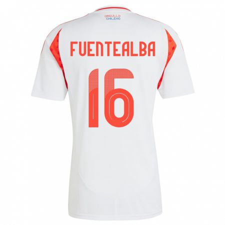 Kandiny Hombre Camiseta Chile Jeison Fuentealba #16 Blanco 2ª Equipación 24-26 La Camisa Chile