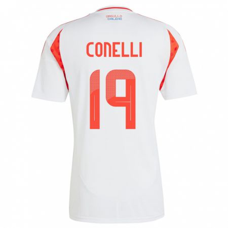 Kandiny Hombre Camiseta Chile Vicente Conelli #19 Blanco 2ª Equipación 24-26 La Camisa Chile