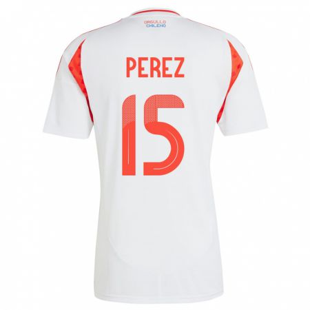 Kandiny Hombre Camiseta Chile Ignacio Pérez #15 Blanco 2ª Equipación 24-26 La Camisa Chile