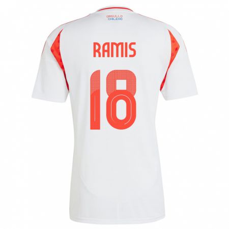 Kandiny Hombre Camiseta Chile Oliver Ramis #18 Blanco 2ª Equipación 24-26 La Camisa Chile