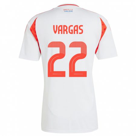 Kandiny Hombre Camiseta Chile Diego Vargas #22 Blanco 2ª Equipación 24-26 La Camisa Chile